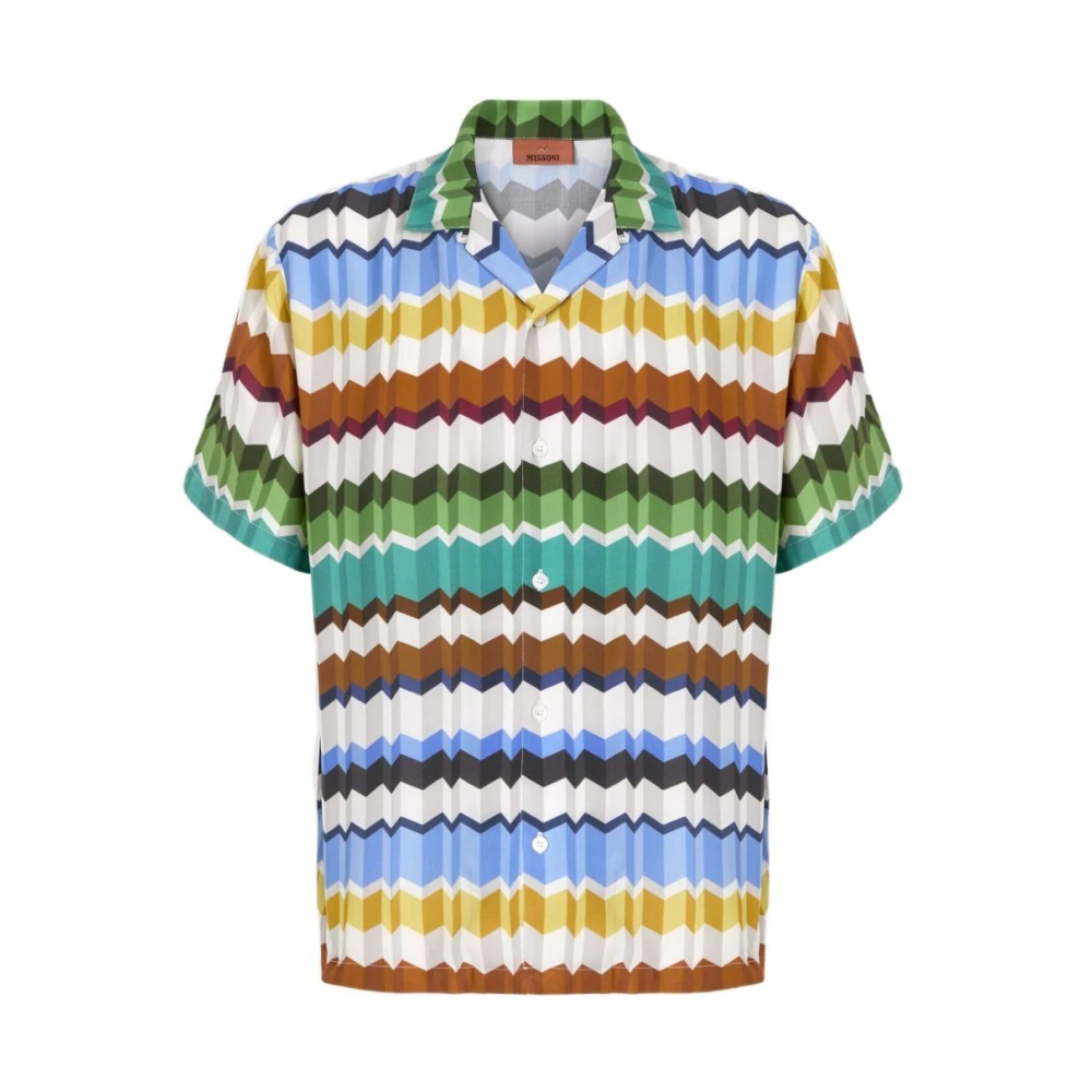 Missoni Uomo Multicolor - Camicia Bowling In Viscosa Zigzag - Shirts - E - L