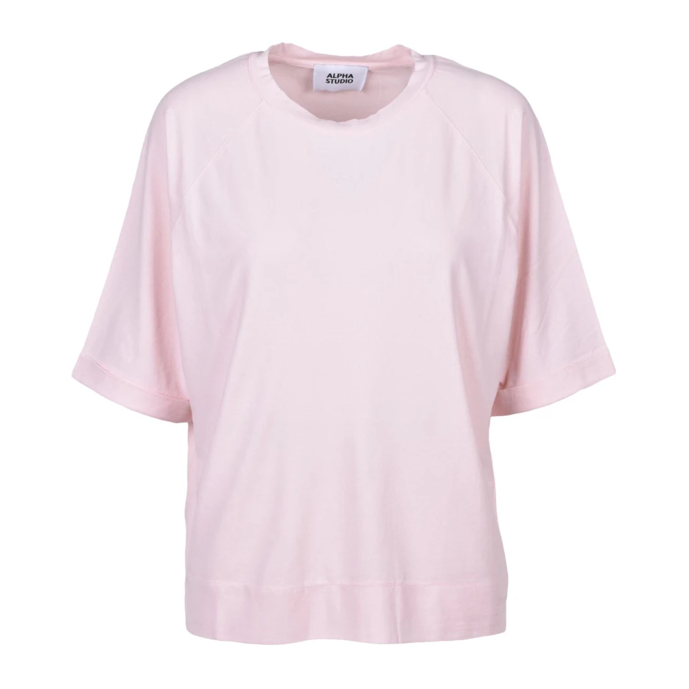 Alpha Studio Katoen Elastaan T-shirt White Dames
