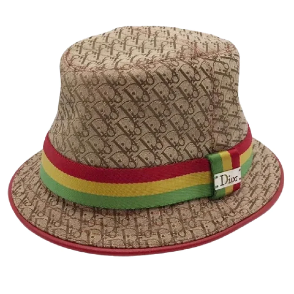 Dior Vintage Pre-owned Canvas hats Beige Dames