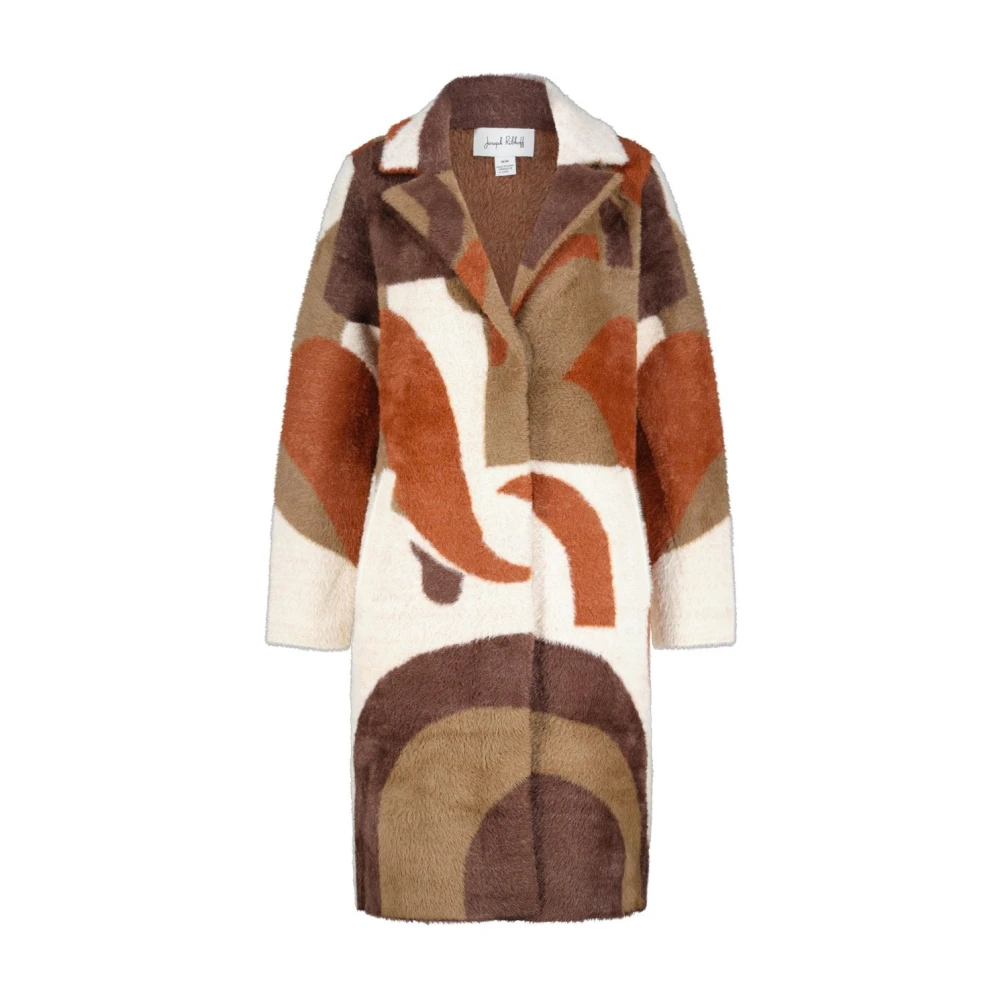 Joseph Ribkoff Abstracte Teddy Jas met Revers Kraag Multicolor Dames