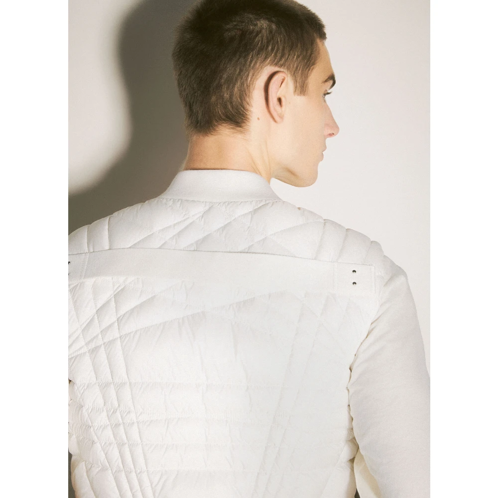 Moncler Gewatteerd Flight Vest met Logo Patch White Heren