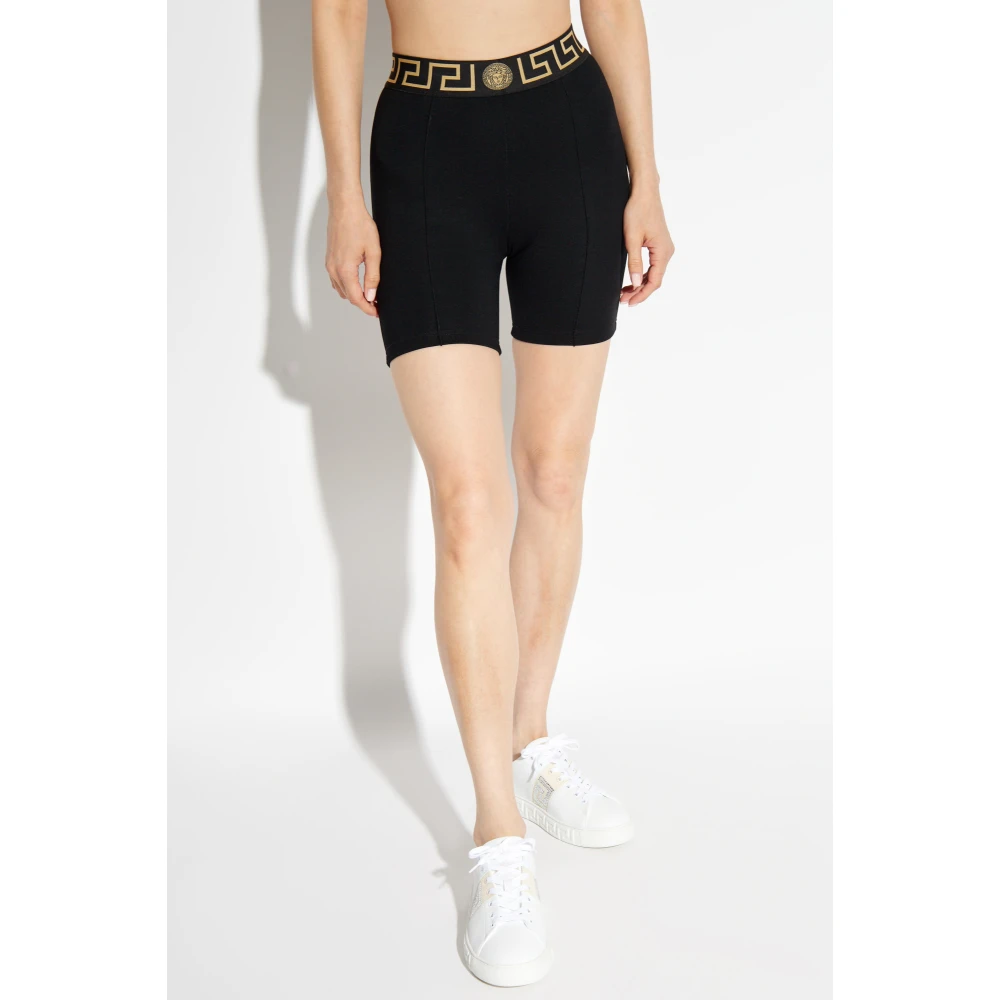 Versace Shorts met logo Black Dames