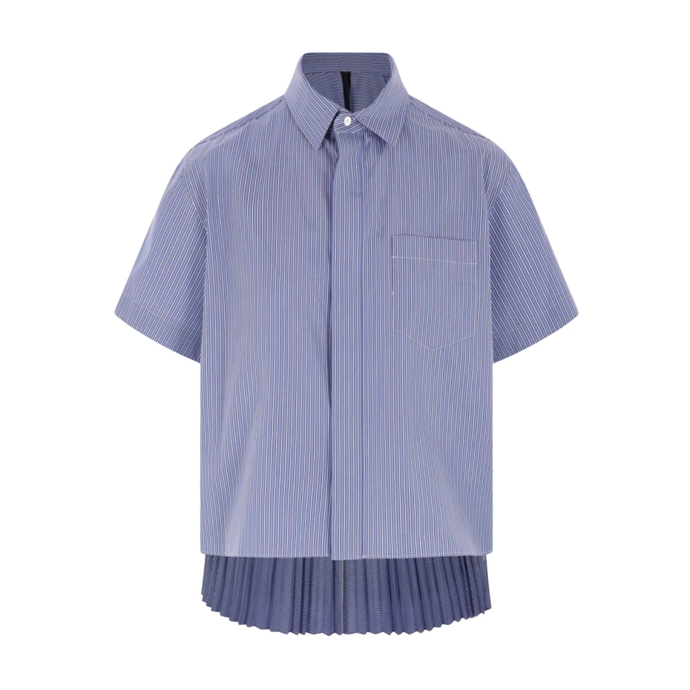 Sacai Blauw Gestreept Katoenen Overhemd Blue Dames