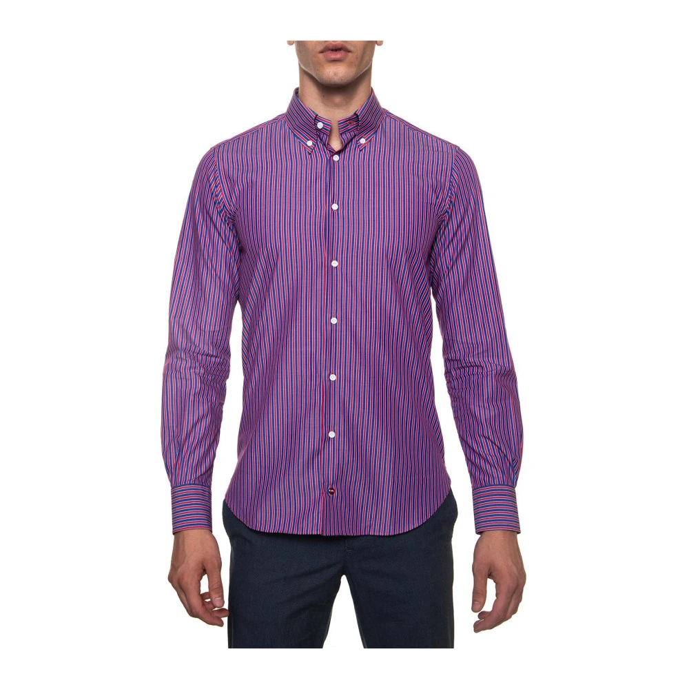 Càrrel Italiaans Gestreept Button-Down Overhemd Multicolor Heren