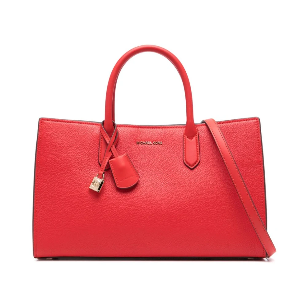 Michael Kors Scarlett Medium Leather Satchel Red Dames