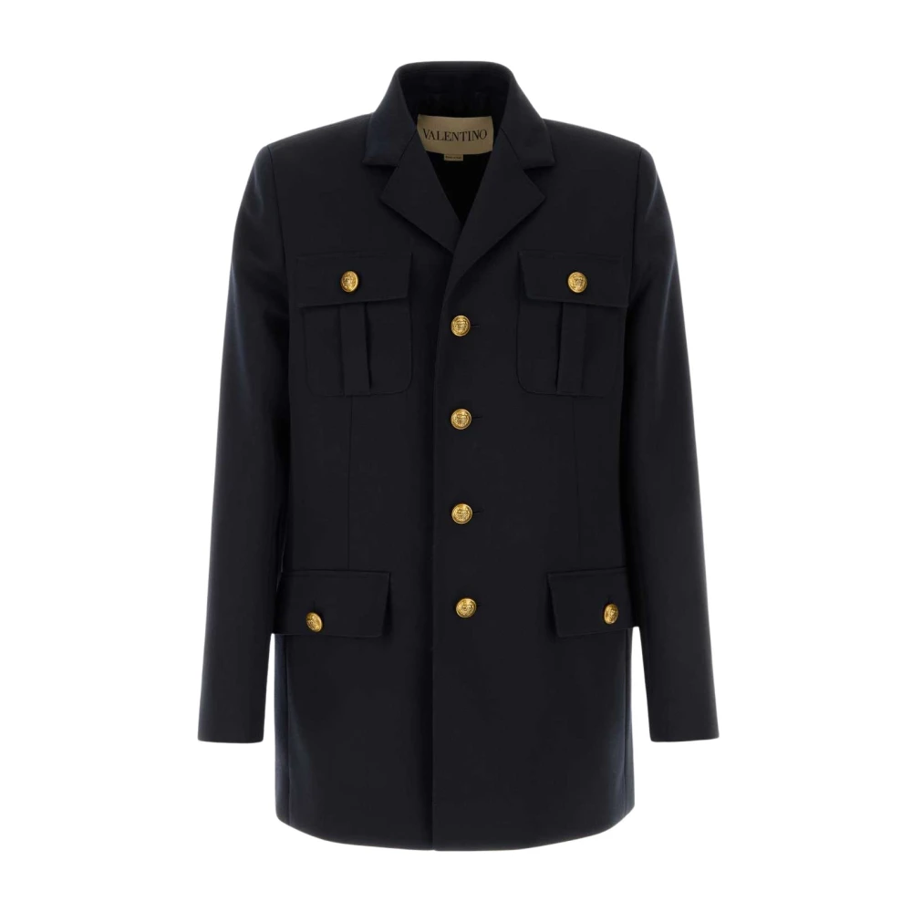 Valentino Garavani Men's Blue Navy Wool Blazer - Blazers - M - Suits