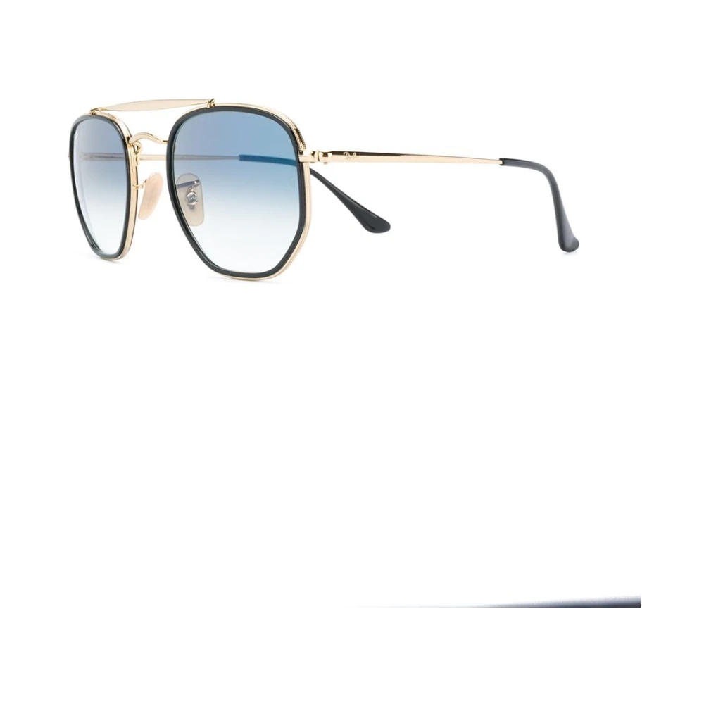 Ray-Ban Irregular Sunglasses - Gold - Hexagonal - Blue Lenses - Image 9