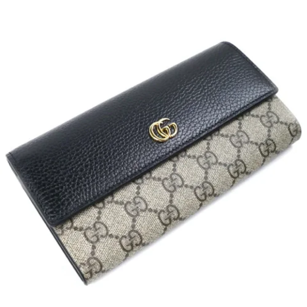 Gucci Vintage Pre-owned Canvas wallets Black Dames