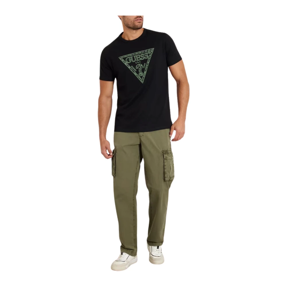 Guess Nieuwe Cargo Broek Olijfgroen Legerstijl Green Heren