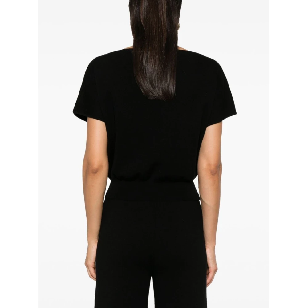 P.a.r.o.s.h. Zwarte Gebreide Top Black Dames