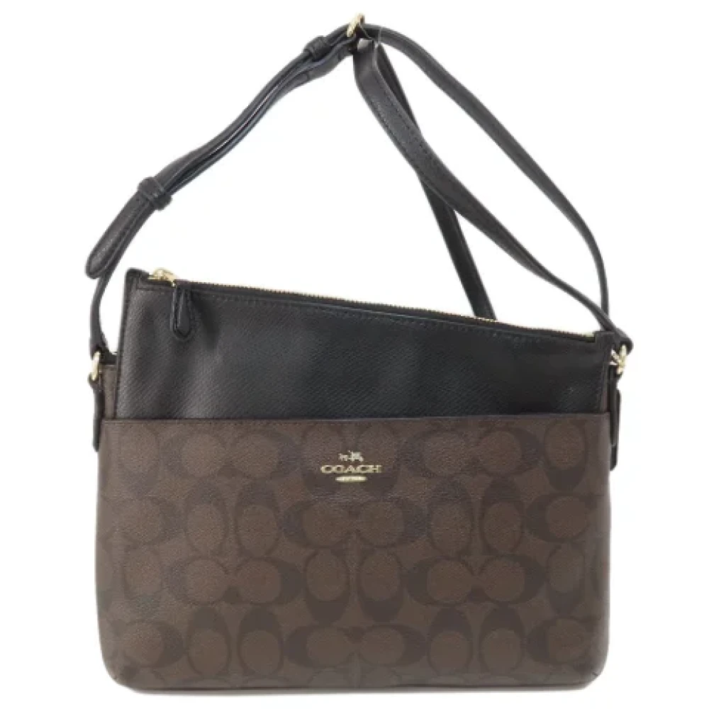 Coach Pre-owned Canvas shoulder-bags Brown Dames