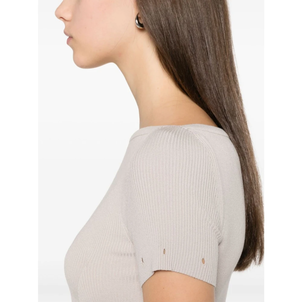 SPORTMAX Afneembare Mouwen Boothals Jurk Gray Dames