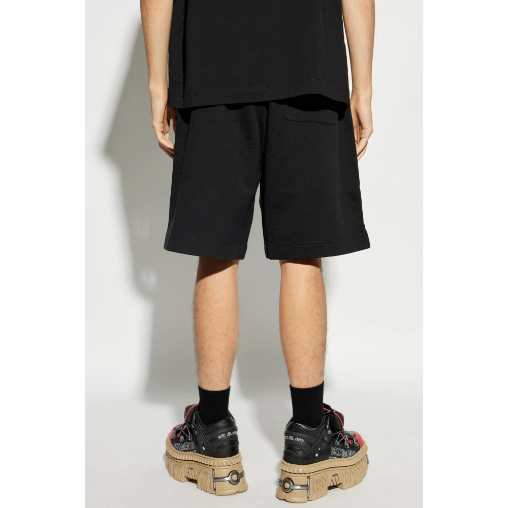 Vetements Shorts met geborduurd logo Black Heren