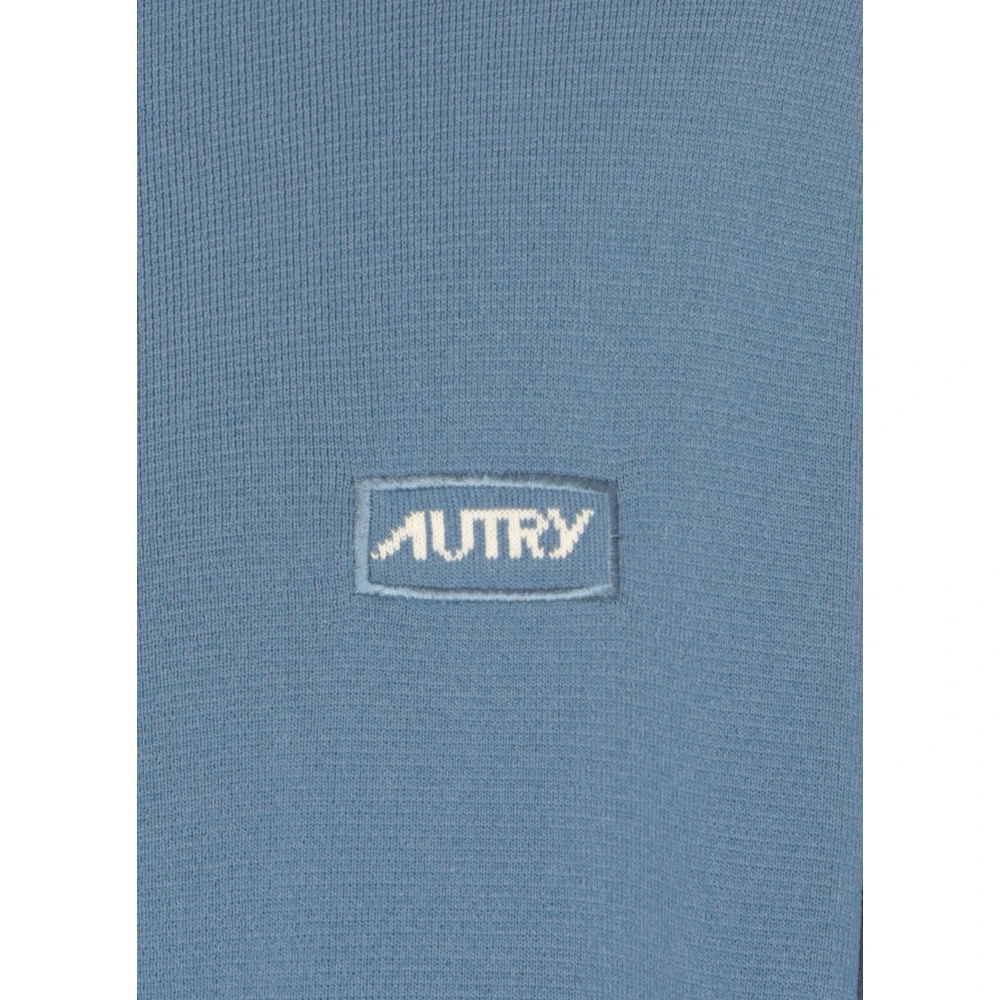 Autry Blauwe viscose sweatshirt met ritssluiting Blue Heren