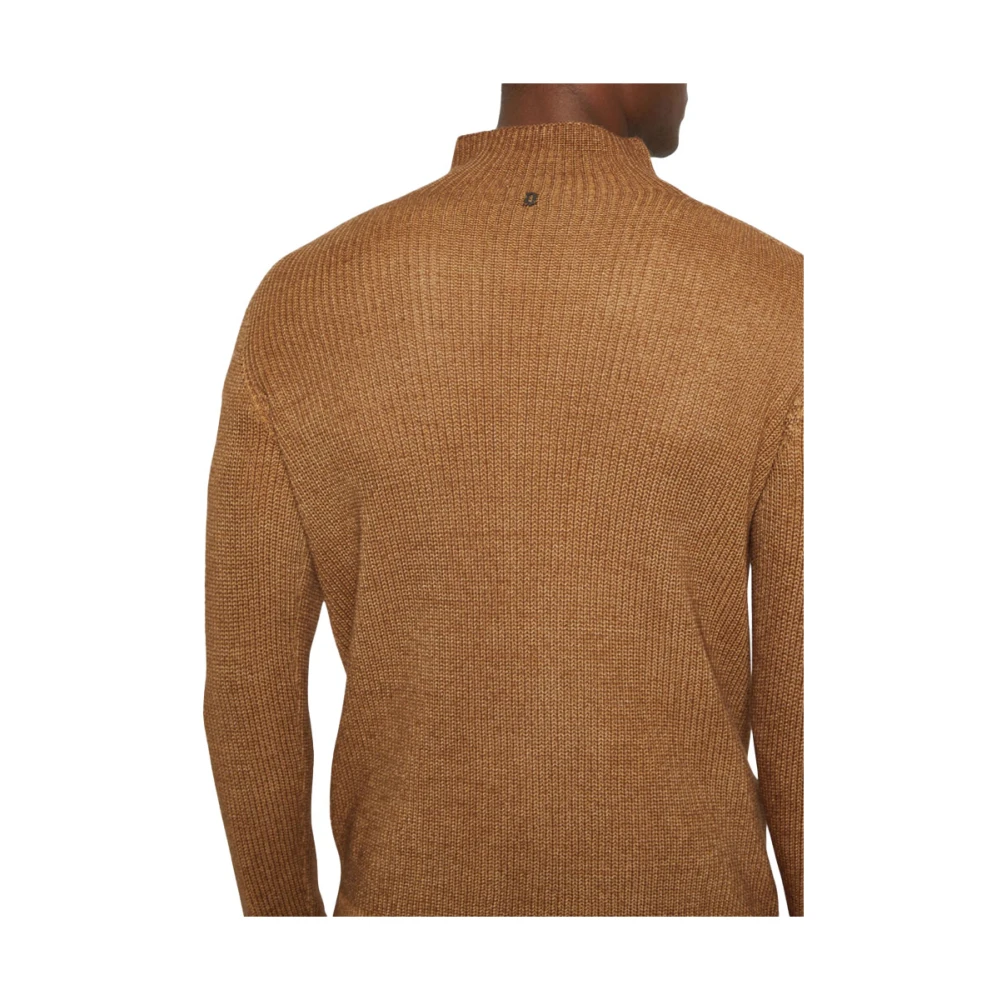 Dondup Coltrui Sweater Twee-Tone Gebreid Lange Mouw Brown Heren