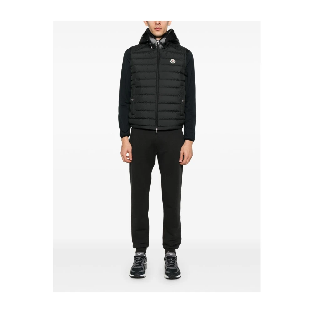 Moncler Grijze Trekkoord Broek Geribbelde Enkels Black Heren