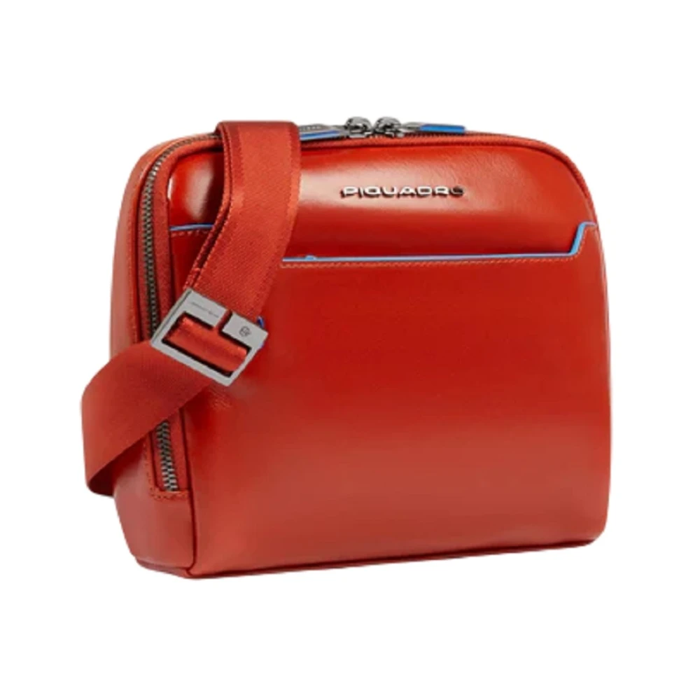Piquadro Unisex Orange Blue Square Crossbody Bag
