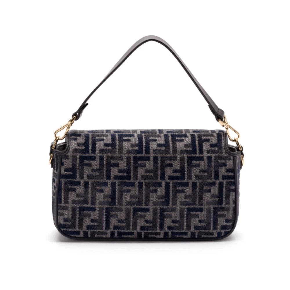 Fendi Blauwe Monogram Chenille Tas Blue Dames