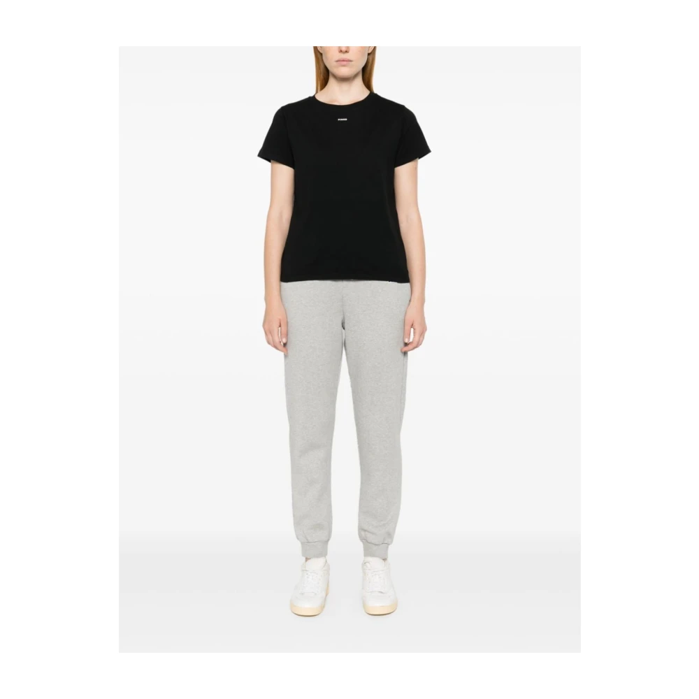 pinko Zwarte Katoenen Jersey T-shirts en Polos Black Dames