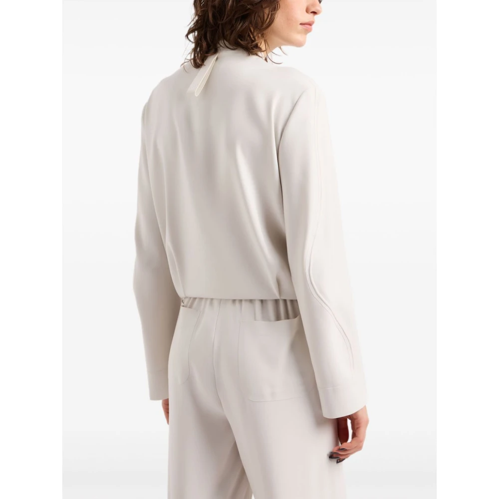 Giorgio Armani Geëmbosseerde Blouson Jas Grijs Gray Dames