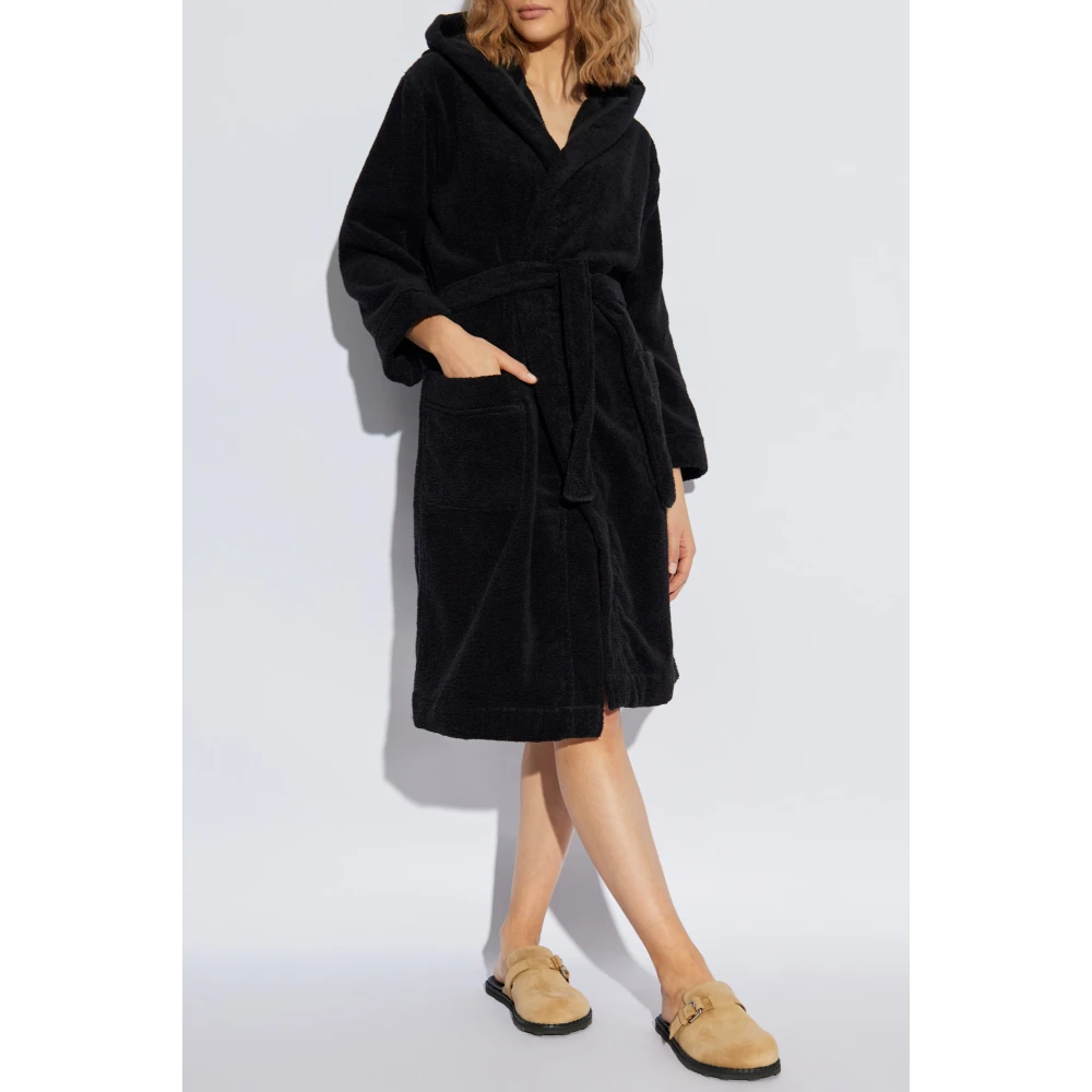 Moschino Katoenen badjas met capuchon Black Dames