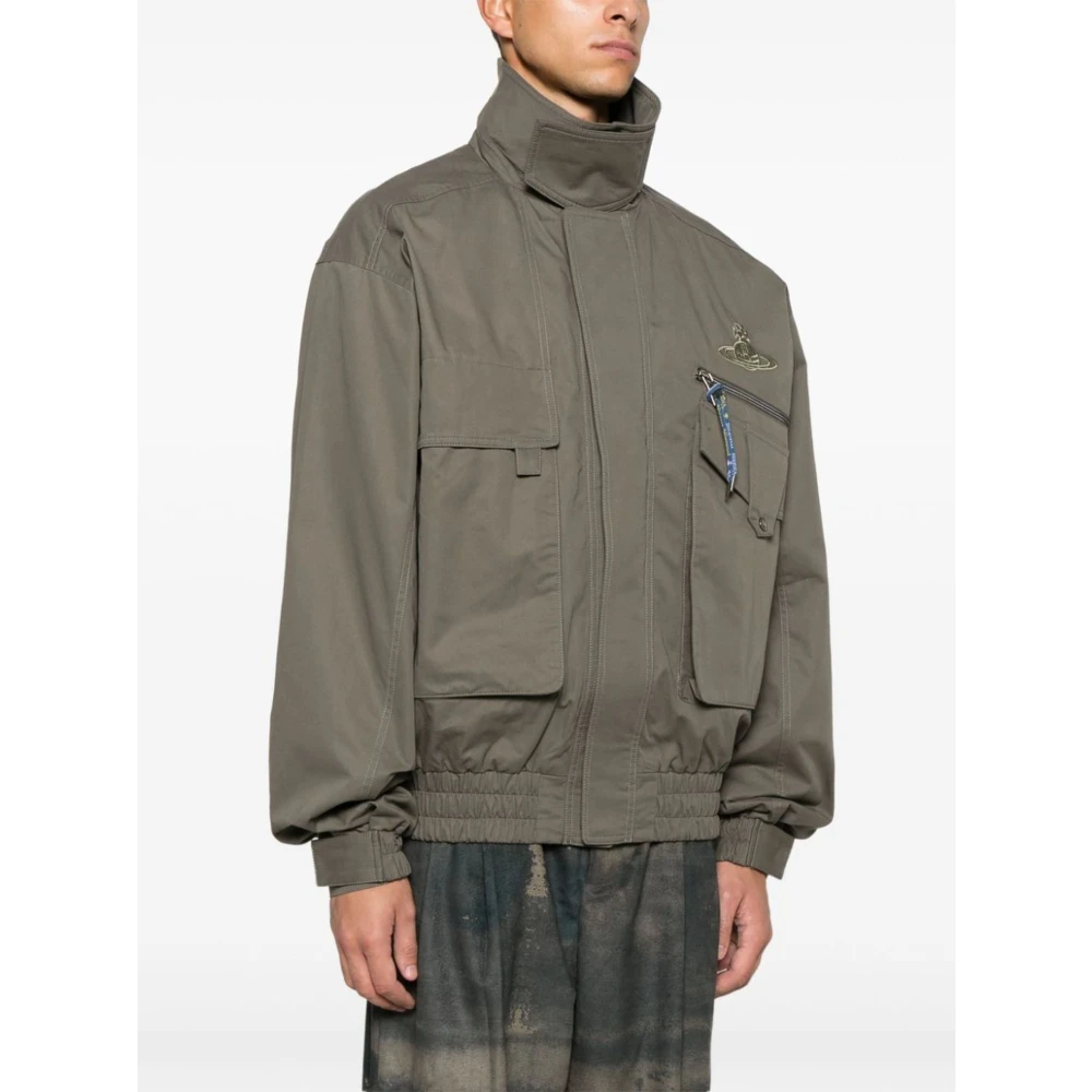 Vivienne Westwood Groene Bomberjack met Orb Logo Green Heren