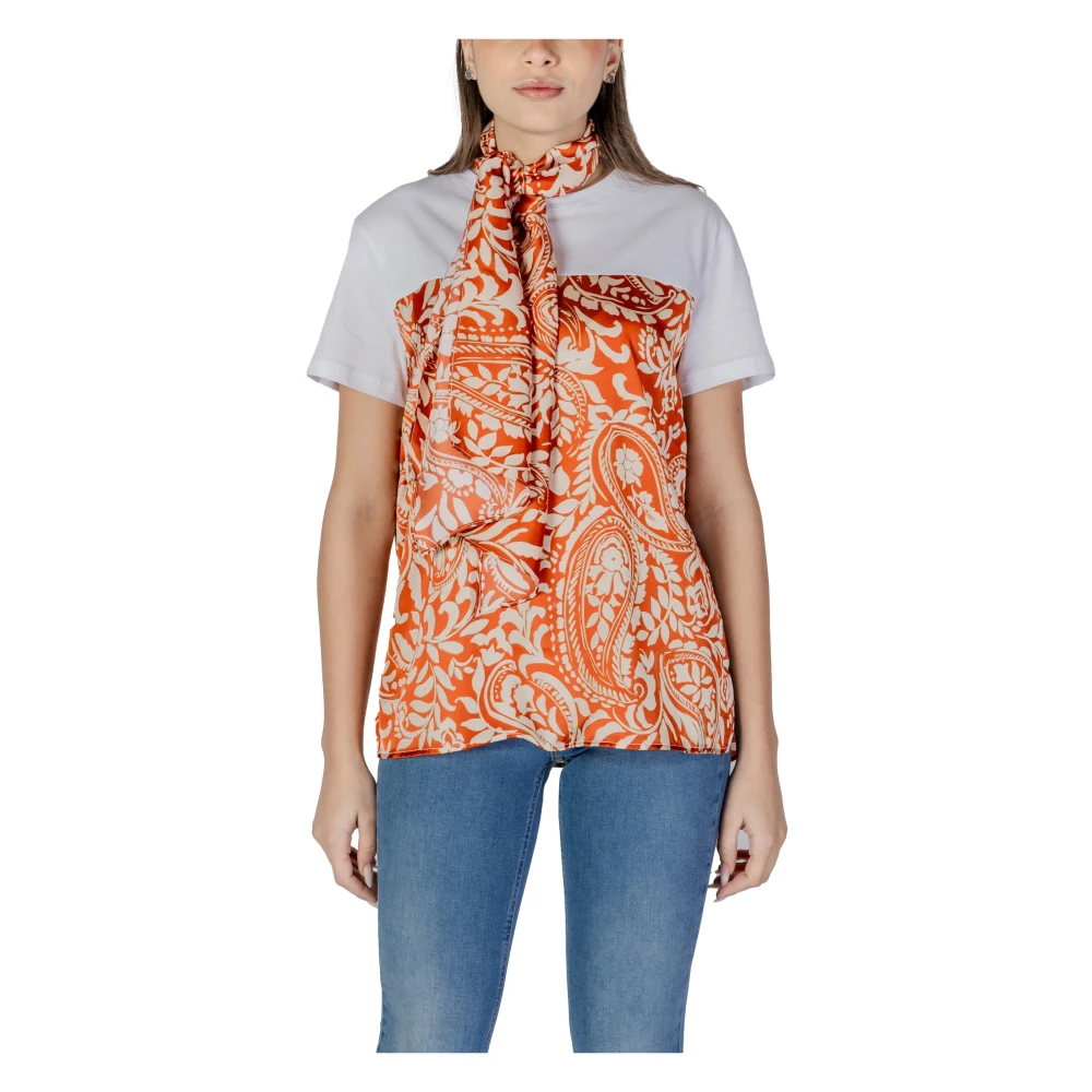 Liu Jo Wit Bedrukt T-shirt met Ronde Hals Multicolor Dames