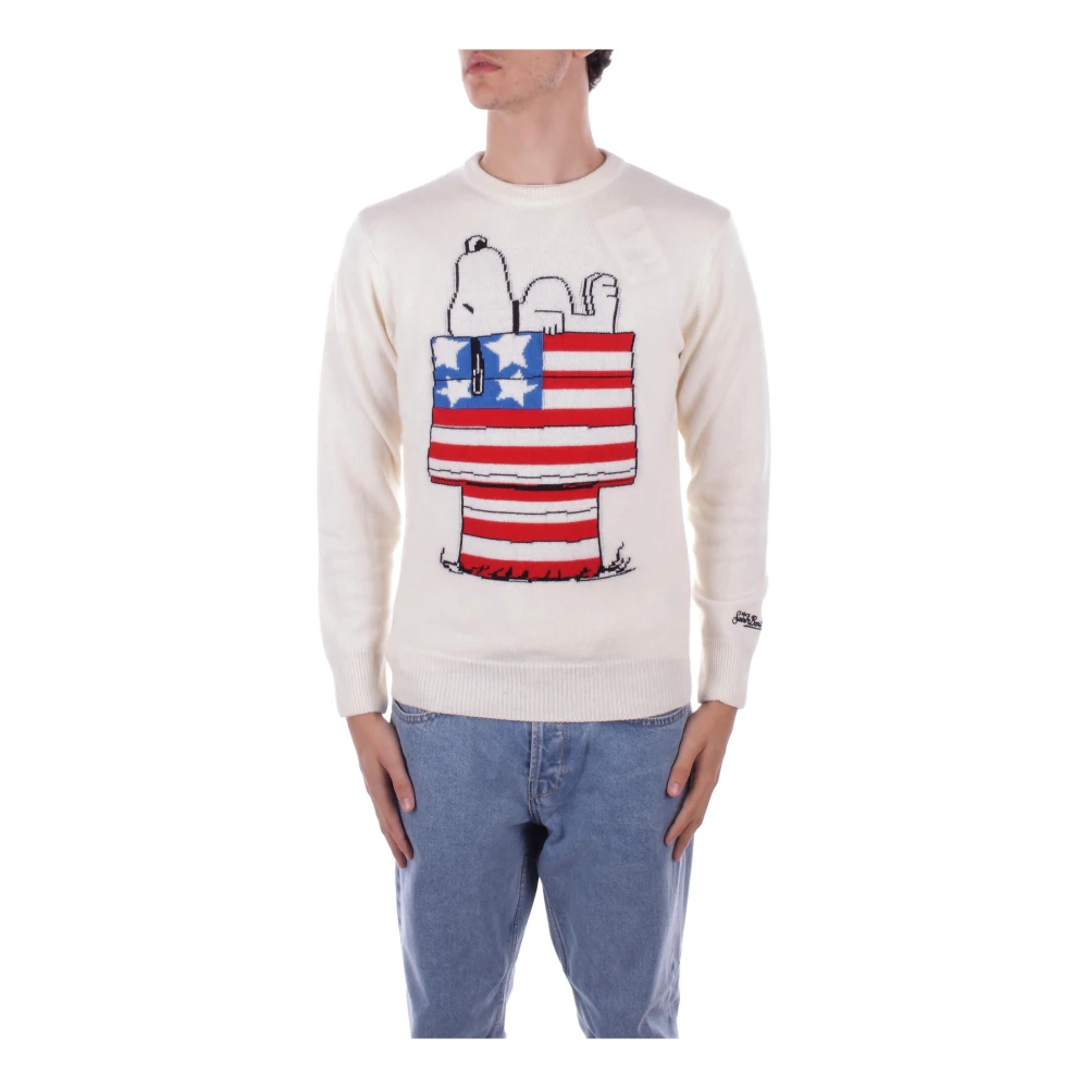Saint Barth Crème Logo Front Sweater Beige Heren