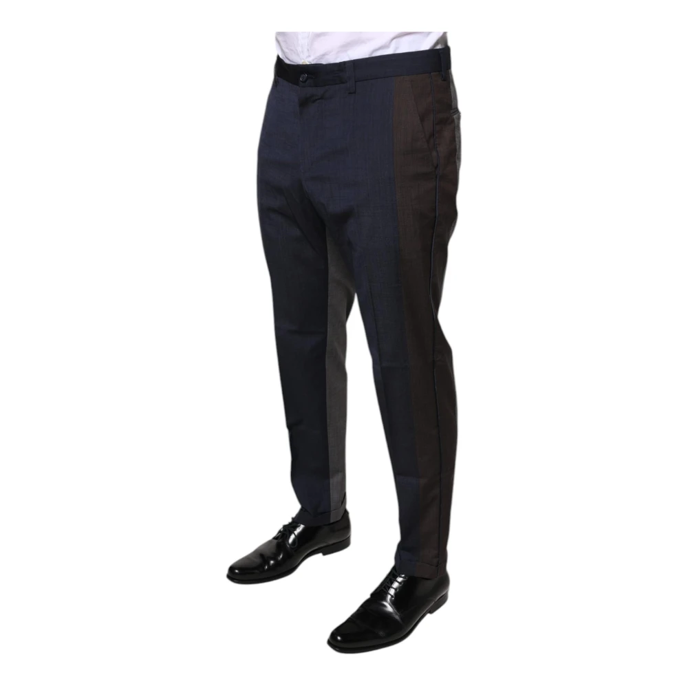 Dolce & Gabbana Zwarte Formele Wollen Blend Pantalon Black Heren