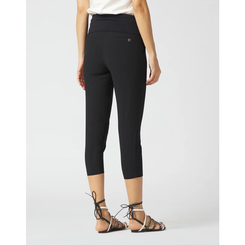 Manila Grace Effen Kleur Broek met Baschina Stijl Black Dames