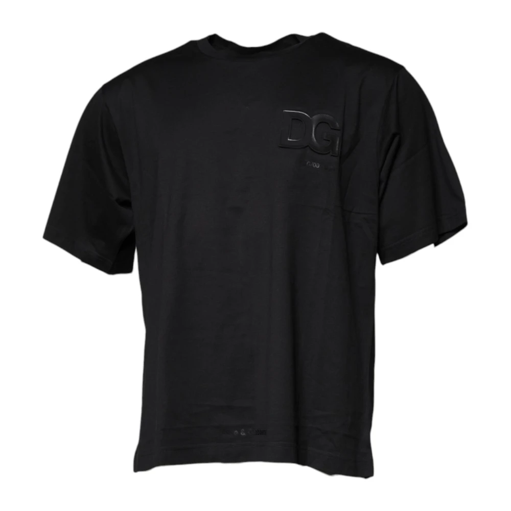 Dolce & Gabbana Men's Black T-Shirts, 3XL, Cotton Crew Neck T-Shirt
