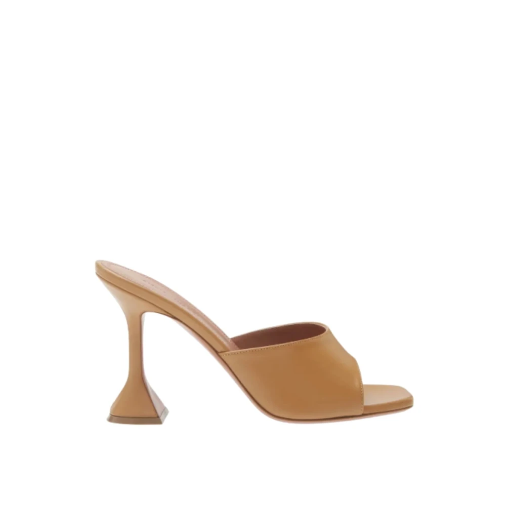 Amina Muaddi Women's Brown Heeled Mules, 7 Uk, Lupita Slipper 95