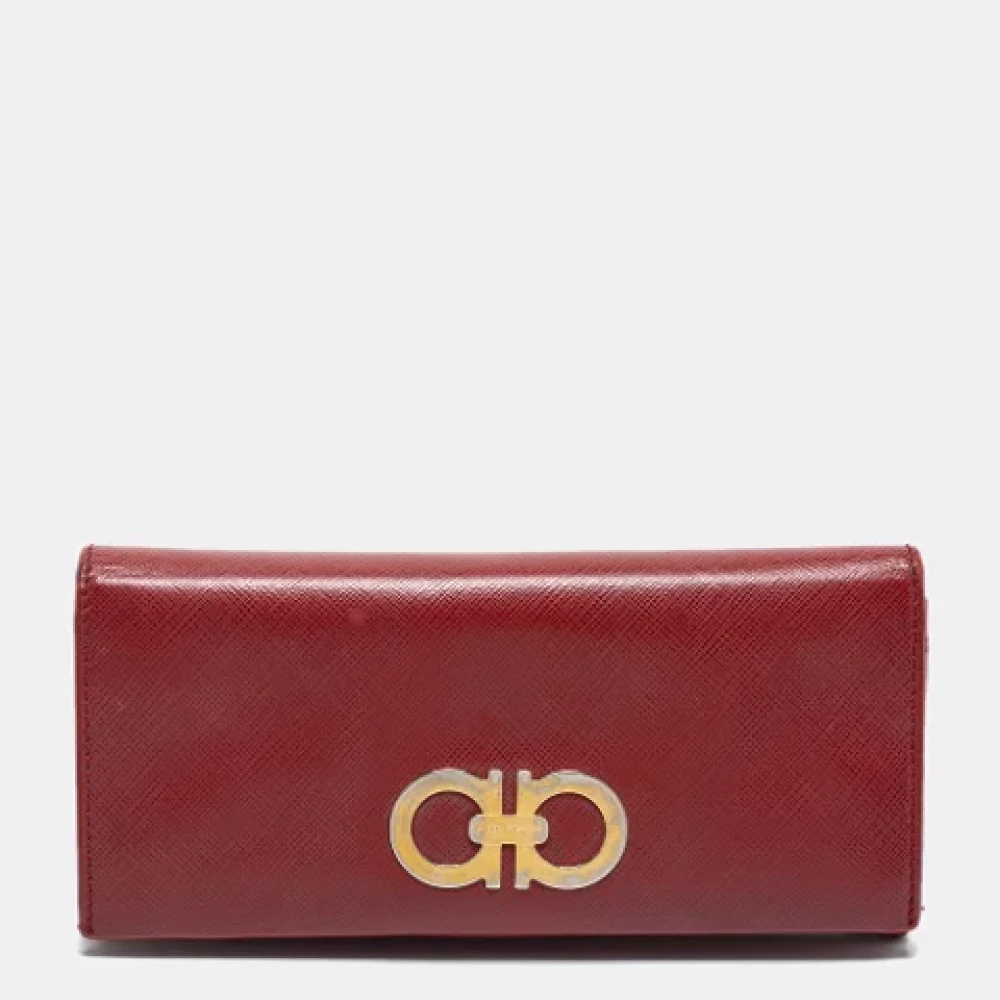 Salvatore Ferragamo Pre-owned Leather wallets Red Dames