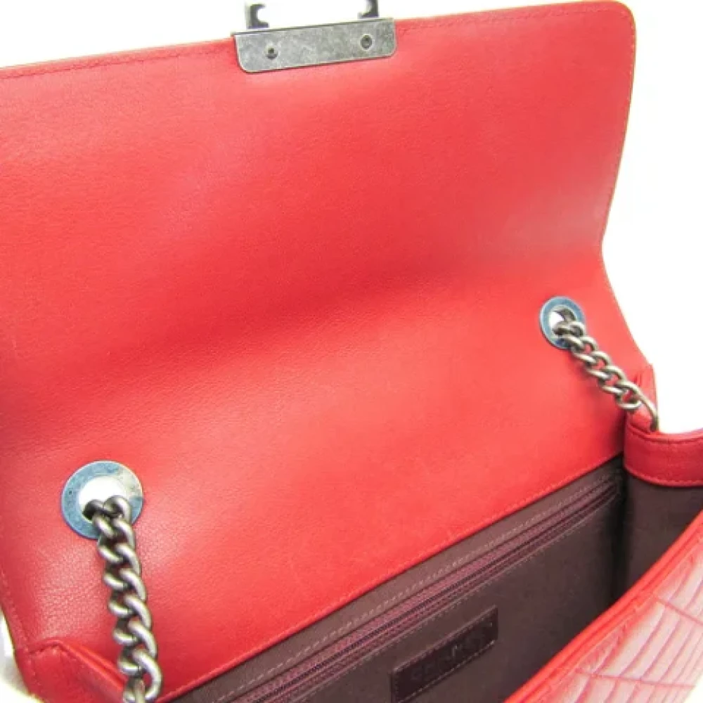 Chanel Vintage Pre-owned Leather shoulder-bags Red Dames