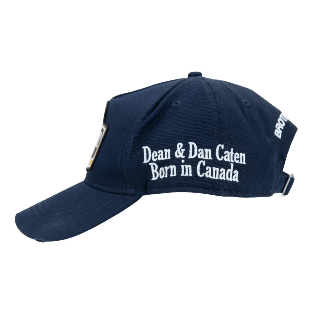 Dsquared2 Geborduurde Badge Baseball Cap Blue Unisex