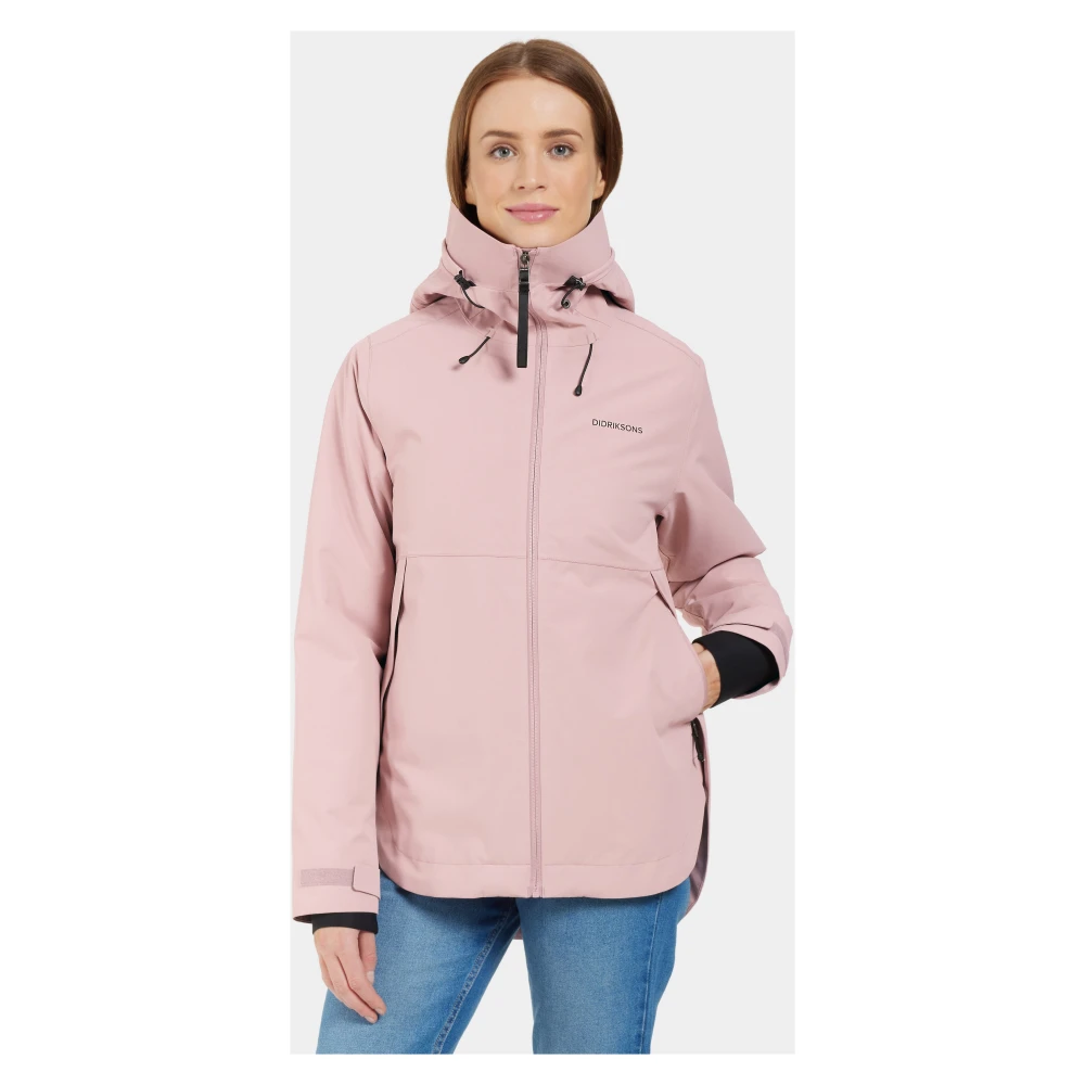 Didriksons Verstelbare Hooded Jacket met zakken Pink Dames
