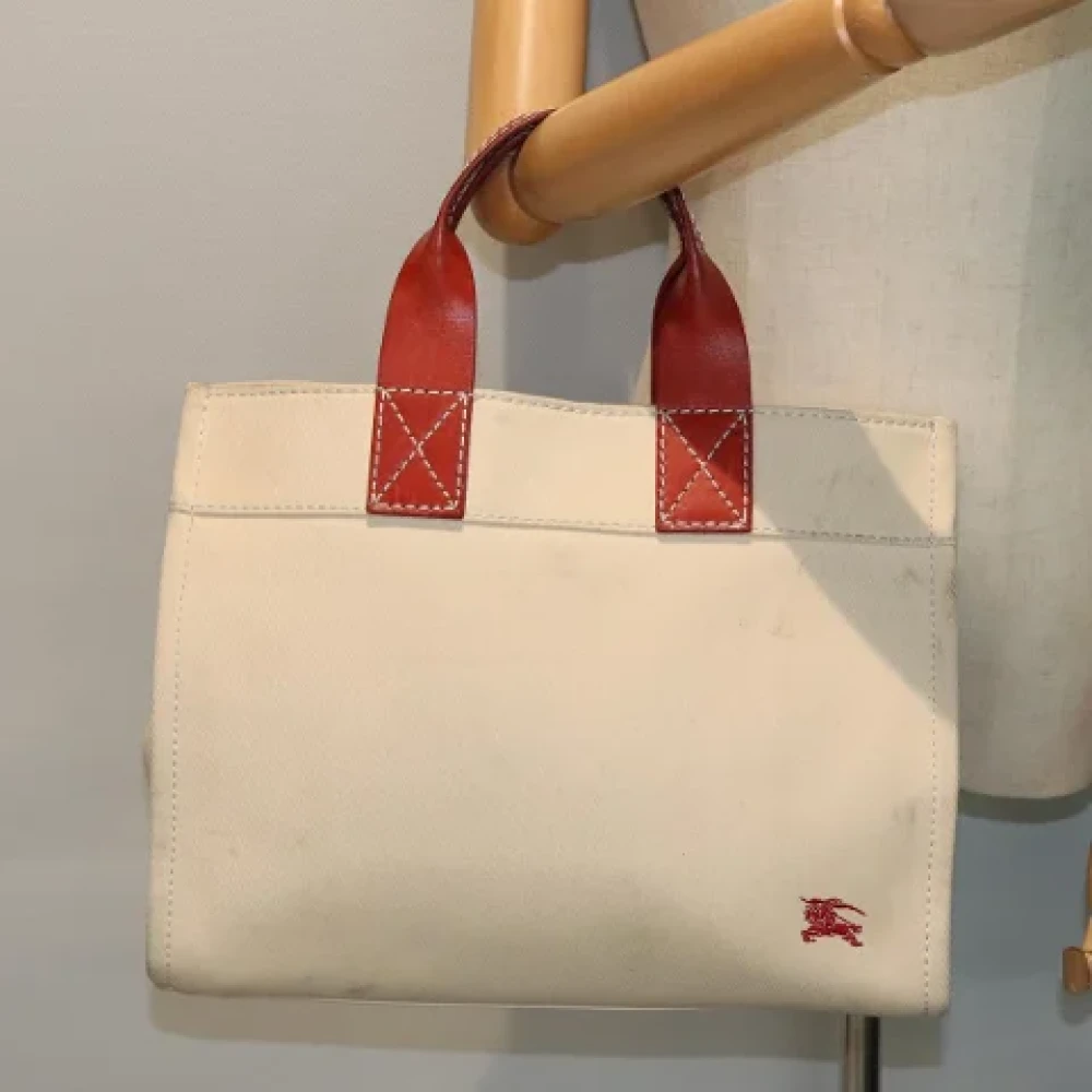 Burberry Vintage Pre-owned Canvas handbags Beige Dames