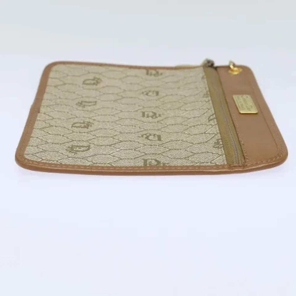 Dior Vintage Pre-owned Leather pouches Beige Dames