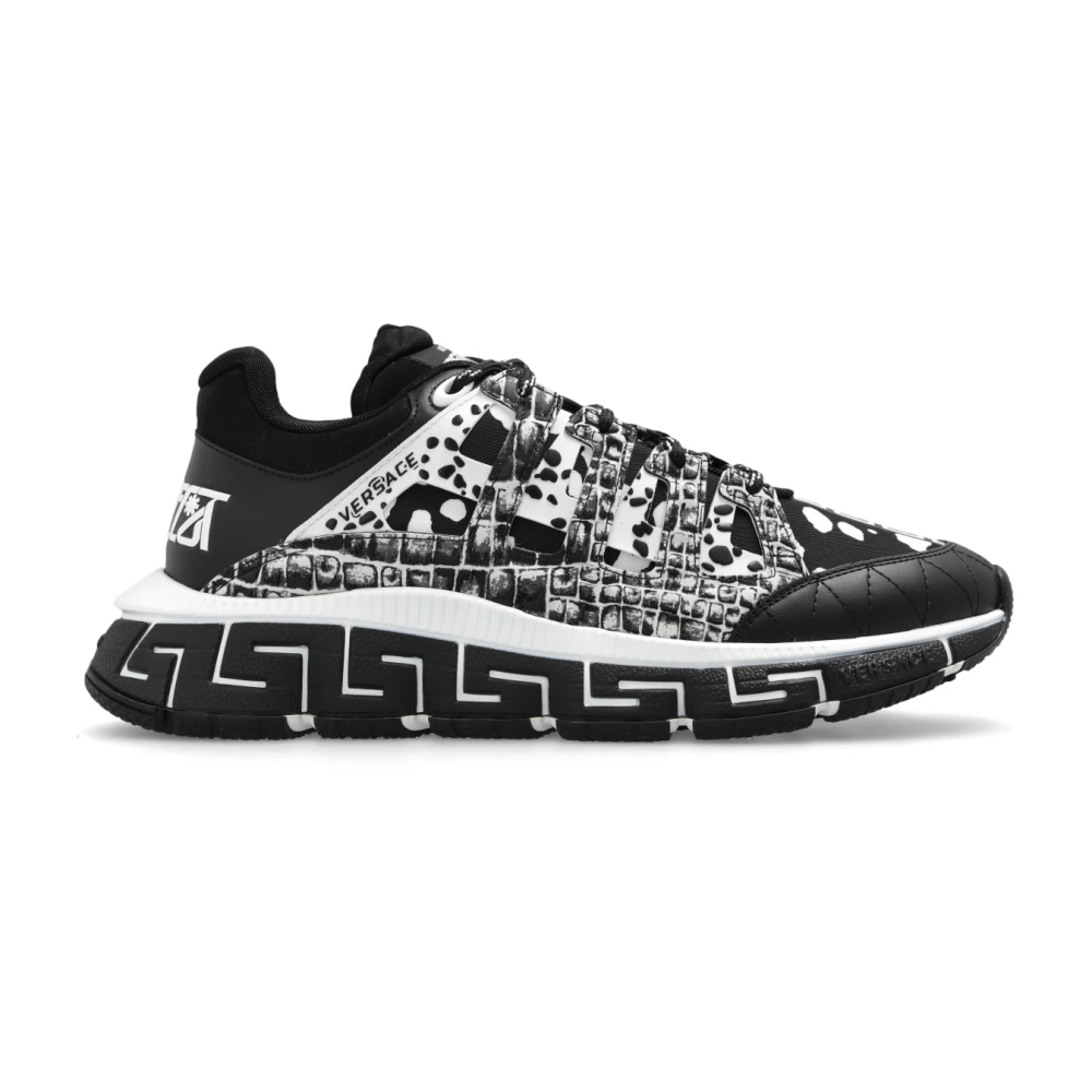 Versace Men's Black ‘Trigreca’ Trainers - Sneakers - 10 Uk - Shoes