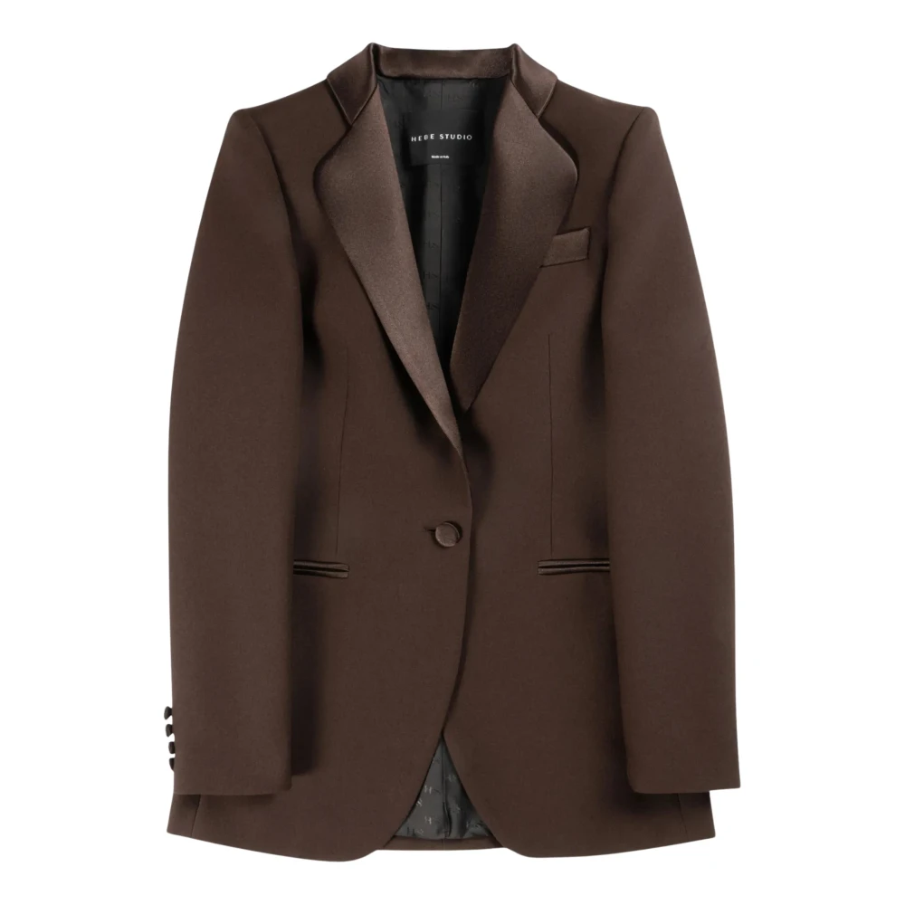 Hebe Studio Lounge Jacket geïnspireerde Smoking Suit Blazer Brown Dames