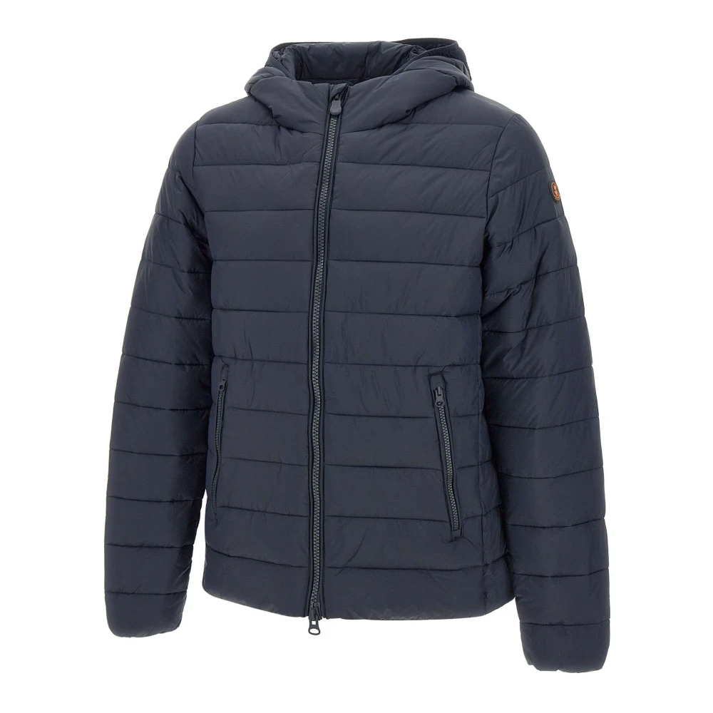 Save The Duck Blauw-zwarte donsjas met capuchon Blue Heren