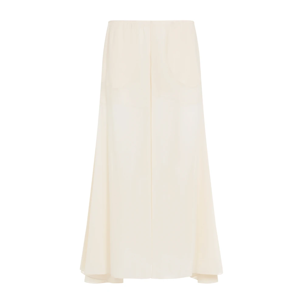 Chloé Zijden Witte Broek Elegant Stijlvol Beige Dames