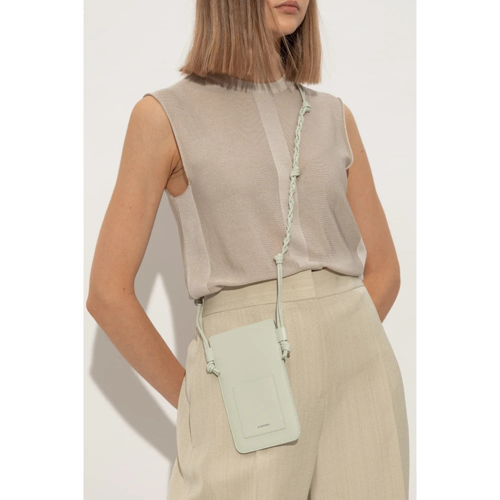 Jil Sander Leren telefoonhoes Green Dames