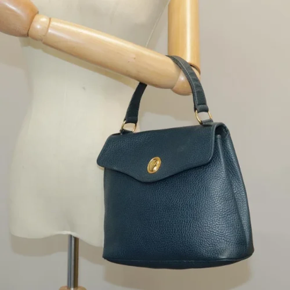 Dior Vintage Pre-owned Leather dior-bags Blue Dames