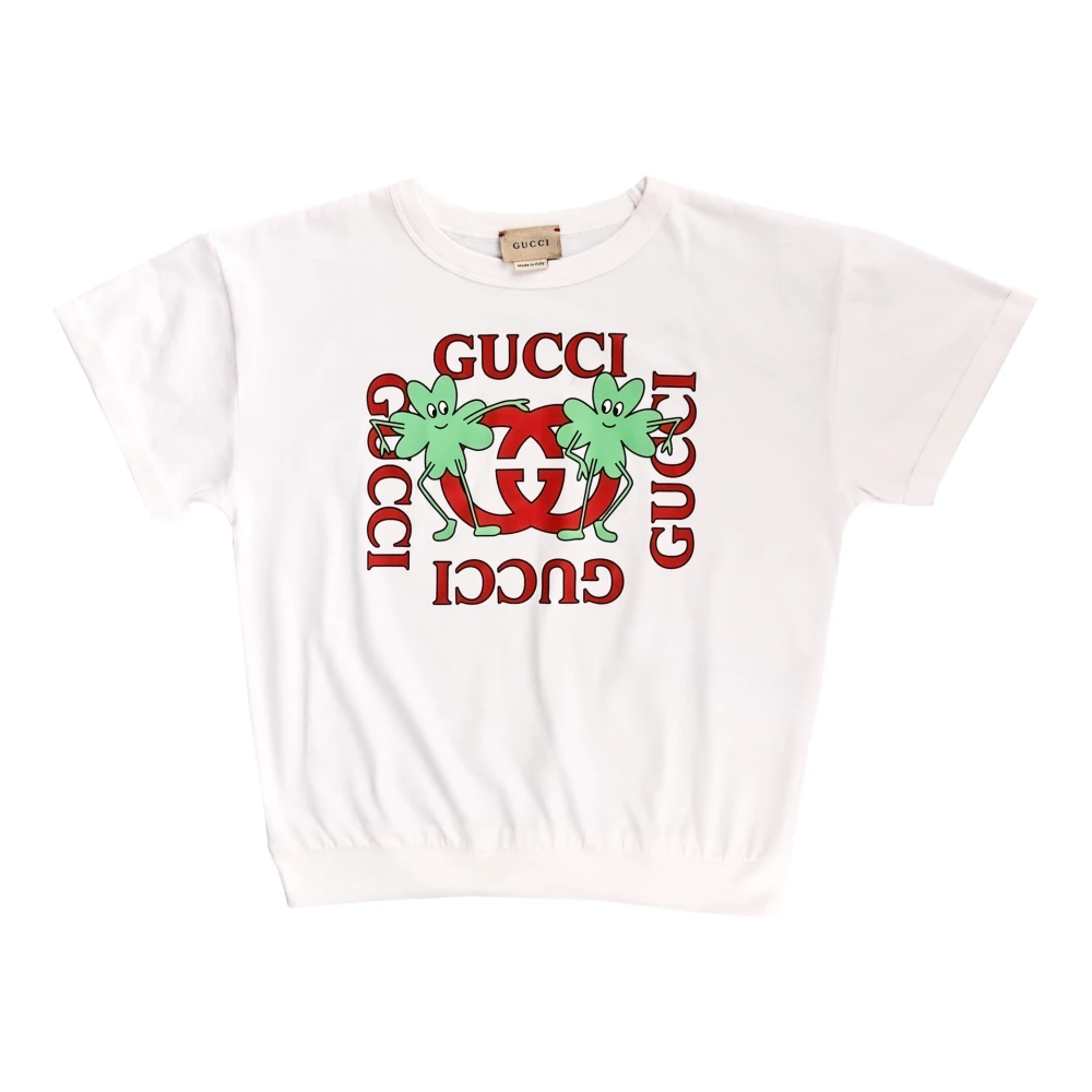 Gucci Barn Logo Print T-Shirt White, Pojke