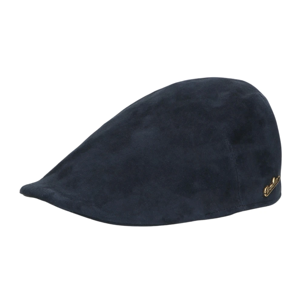 Borsalino Suede Flat Cap Klassiek Model Blue Unisex