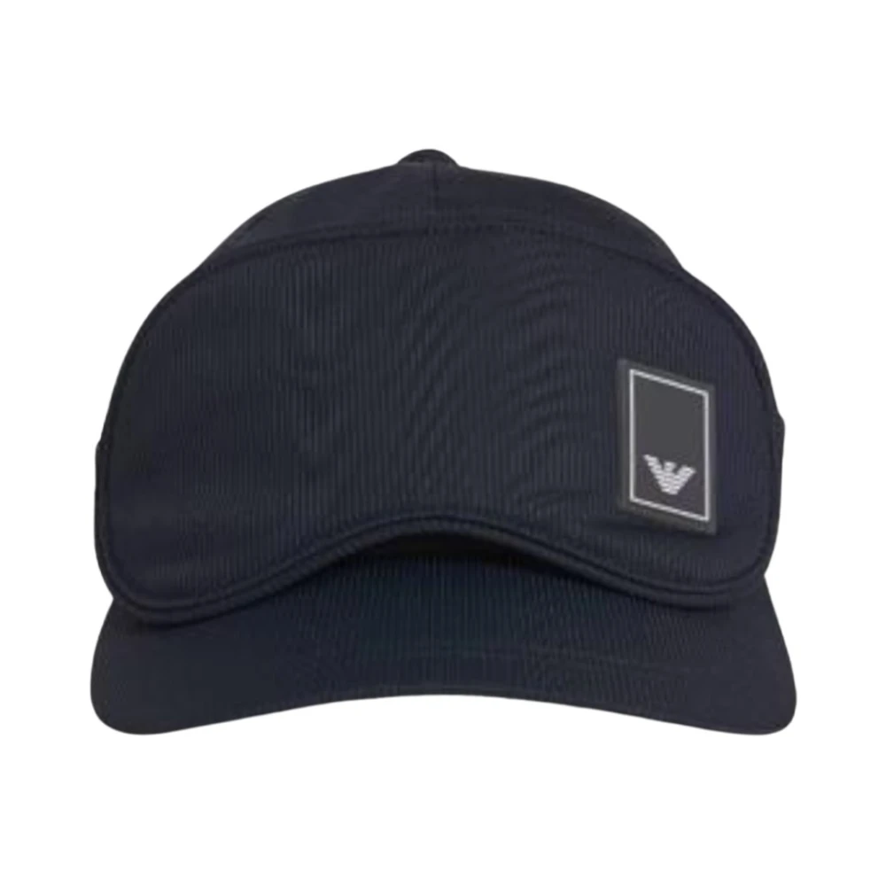 Emporio Armani Logo Cap With Removable Mask - Male - Hats & Caps - Blue - One Size - Accessories