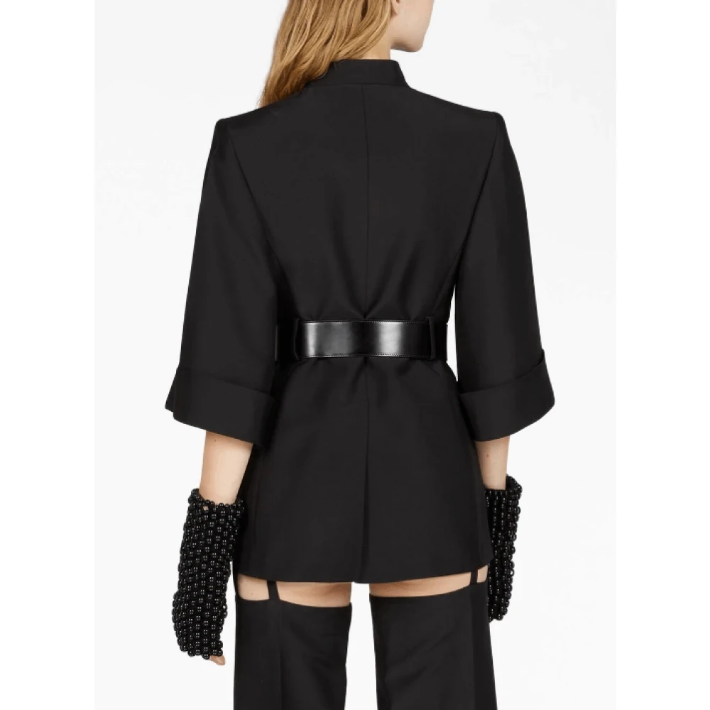 Gucci Getailleerde jas met riem Black Dames