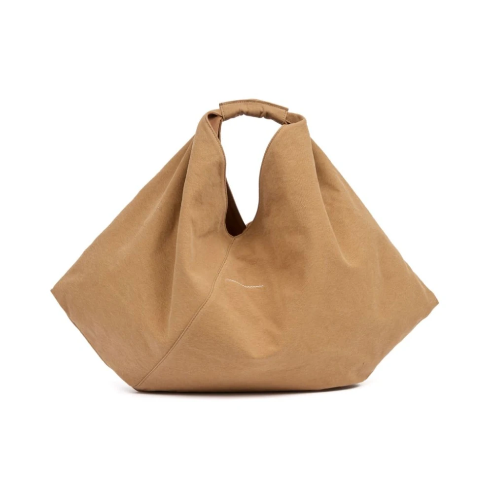 MM6 Maison Margiela Canvas Schoudertas met Gedrapeerde Details Beige Dames