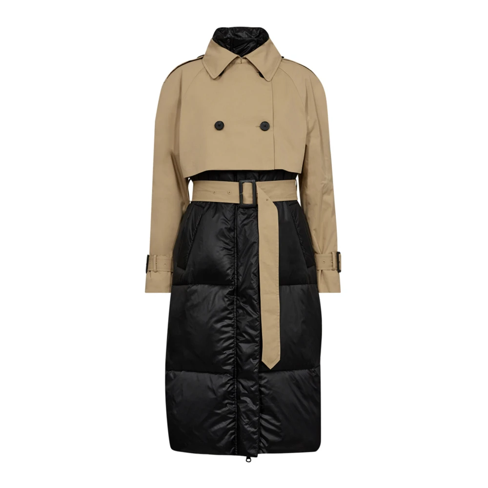 Co'Couture Gewatteerde Trenchcoat Black Dames